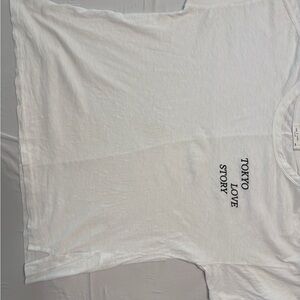 Rag & Bone Tokyo Love Story White Short Sleeve Tee size medium